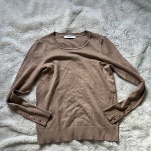 Ricki’s Brown Long Sleeve Top | Size S | Rose Gold Button Detail |